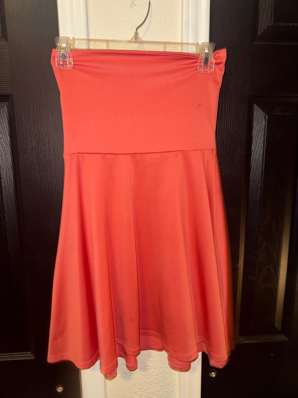 Women’s Coral Strapless Skater Dress